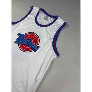 Space Jam Tune Squad Basketball Jersey  Mens XL White Mesh Movie Number 0 XL/XLT